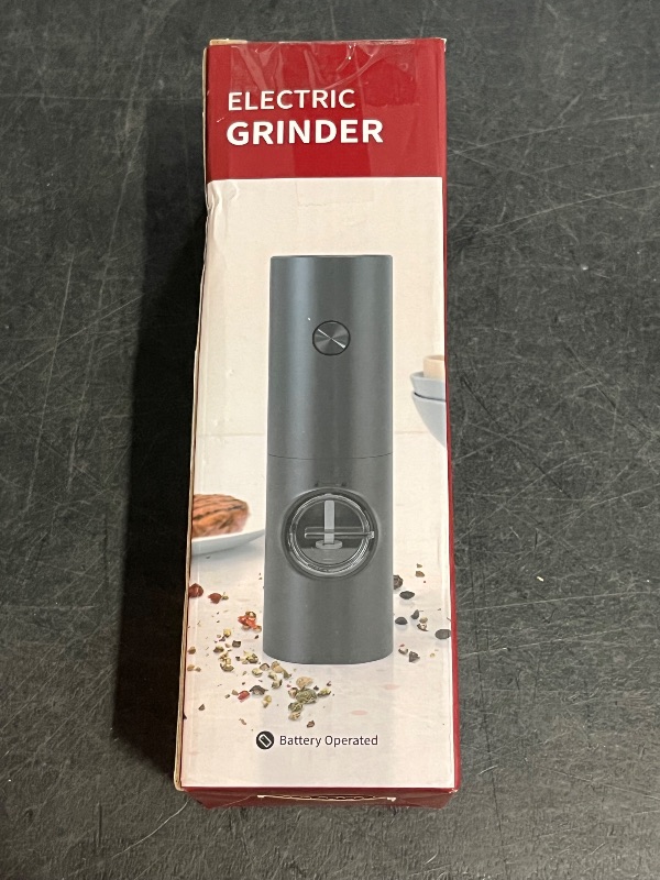 Photo 1 of Electric Salt and Pepper Grinder, Automatic Battery Pepper Mill Shakers, Adjustable Coarseness, One-Button Control, Easy Filling Larger Capacity with Led Light for Home Kitchen Appliances, Black