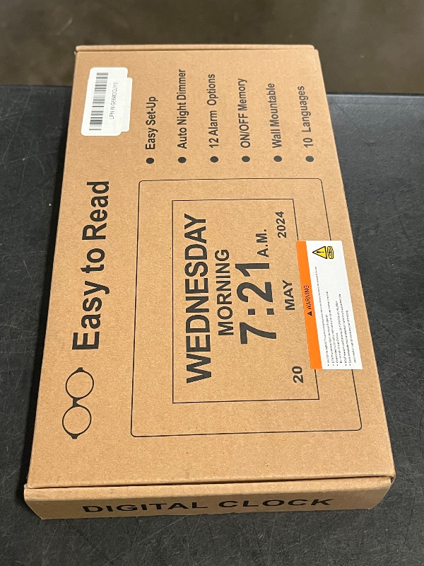 Photo 1 of 2025 New Digital Clock with Temperature/Humidity & Weather Forecast, Auto Time Sync Large Display, Custom Alarms & Medication Reminders, Ideal for Elderly(Black, 7-Inch)