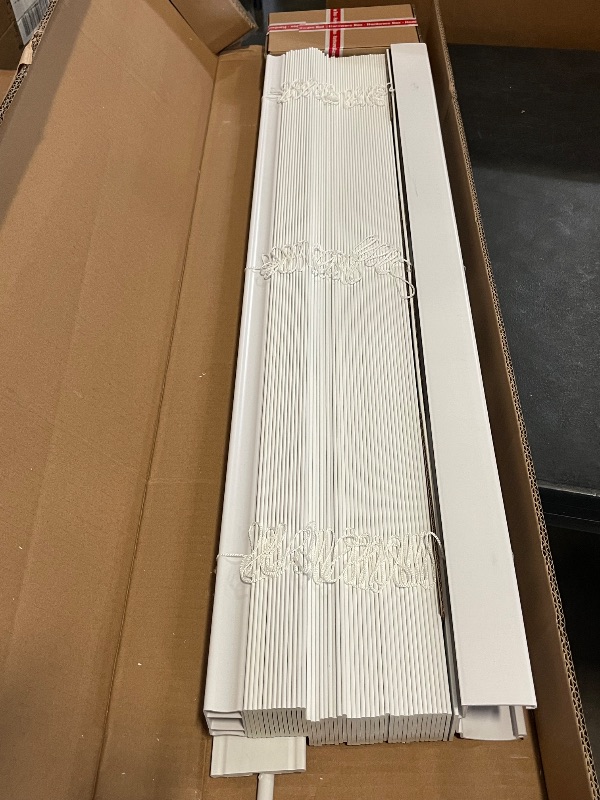 Photo 1 of DEZ FURNISHINGS Cordless 2" Faux Wood Blind, 36.5" W x 84" H, White