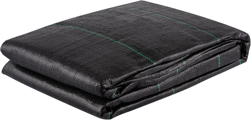 Photo 1 of Vevor  Fabric Barrier Heavy Duty,13x108ft 3.5oz Weed Blocker Fabric, Woven Landscape Fabric, Garden Fabric Weed Barrier, Weed Control Fabric Ground Cover, Geotextile Fabric, Gardening Mat, Black