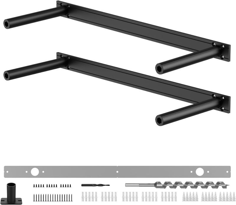 Photo 1 of Floating Shelf Bracket Heavy Duty Shelving Brackets,Decorative Floating Shelf Hardware Black,Hidden Metal Shelf Support Bracket