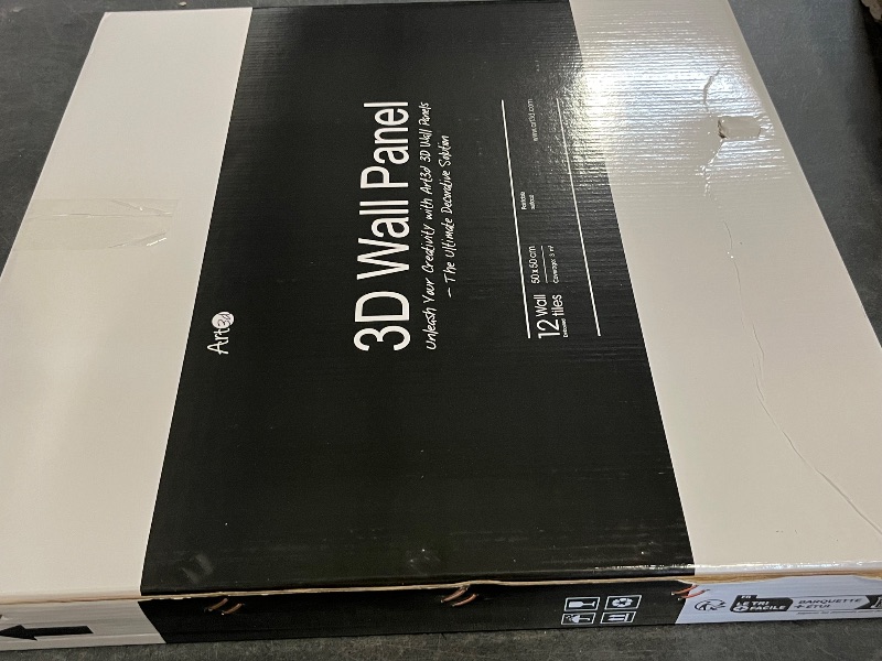 Photo 1 of Art3d 12 Pack 3D Diamond Design Wall panels 19.7"x19.7" PVC Panel for Interior Wall Decor Living Room, Office, TV Background, Snow White