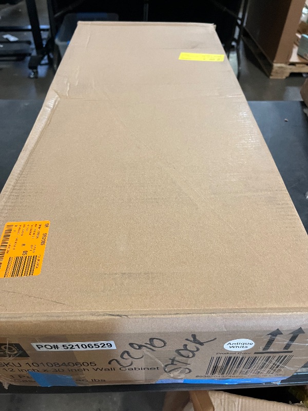 Photo 1 of Quicklock RTA (Ready-to-Assemble) 42" Tall Wall Kitchen Cabinets - Shaker Style | 100% Hardwood | Made in America | Soft Close Hardware (Pure White, 12" D x 36" W x 42" H)