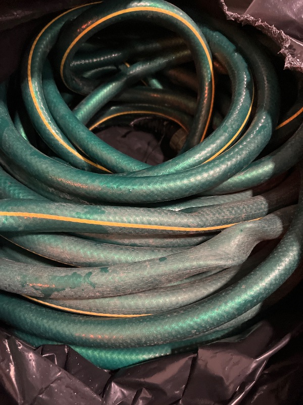 Photo 1 of Solution4Patio Long Leader Green Garden Hose 5/8 in. x 100 ft. -Kink Free, Leakproof, Brass/Aluminum Male/Female Fittings -Heavy Duty Durable Flexible Lightweight Water Pipe for Household & Commercial
