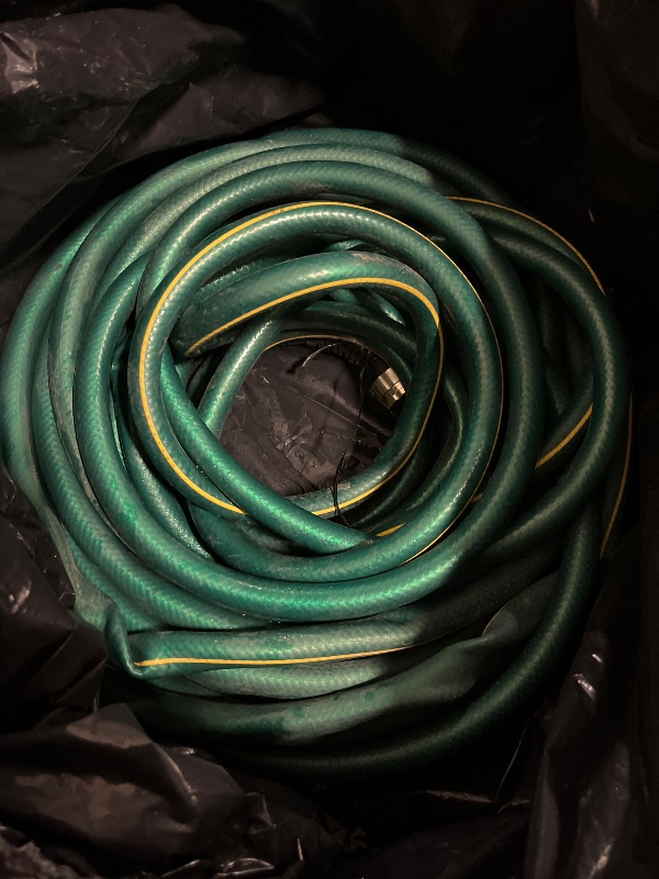 Photo 1 of Solution4Patio Long Leader Green Garden Hose 5/8 in. x 100 ft. -Kink Free, Leakproof, Brass/Aluminum Male/Female Fittings -Heavy Duty Durable Flexible Lightweight Water Pipe for Household & Commercial