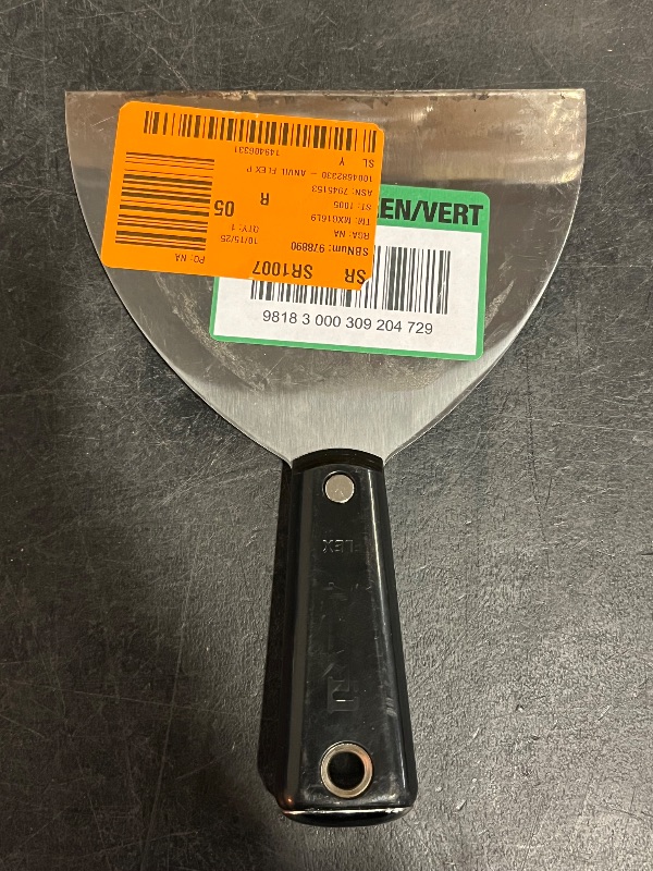 Photo 1 of Kraft Tool DW530 5-Inch Hammer End Joint Taping Knife with Black Handle Brass Hammer End, Black Handle and Silver Blade