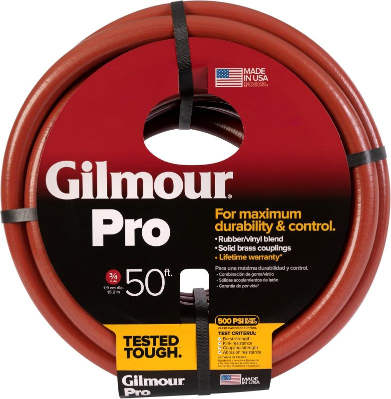 Photo 1 of Gilmour Pro Commercial 3/4" x 50' Heavy Duty Water Hose, Durable and Kink Resistant 50 ft Garden Hose