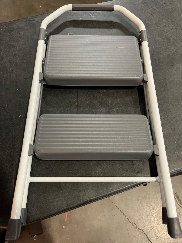 Photo 1 of Gorilla Ladders 2-Step Compact Steel Step Stool, 225 lbs. Load Capacity Type II Duty Rating (8ft. Reach Height) GLS-2CS-2