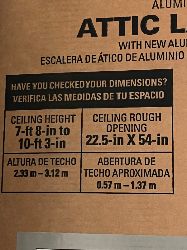 Photo 1 of LITE 10-Foot Aluminium Attic Ladder 54" W x 22.5" H (Rough Opening), 375-Pound Load Capacity, Type IAA, AP2240MS