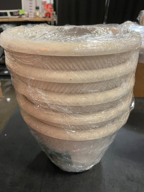 Photo 1 of 11 in. Eleanora Cream Plastic Self-Watering Planter (11 in. D X 7.9 in. H) - 4 Pack