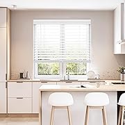 Photo 1 of DEZ FURNISHINGS Cordless 2" Faux Wood Blind, 72.5" W x 72" H, White