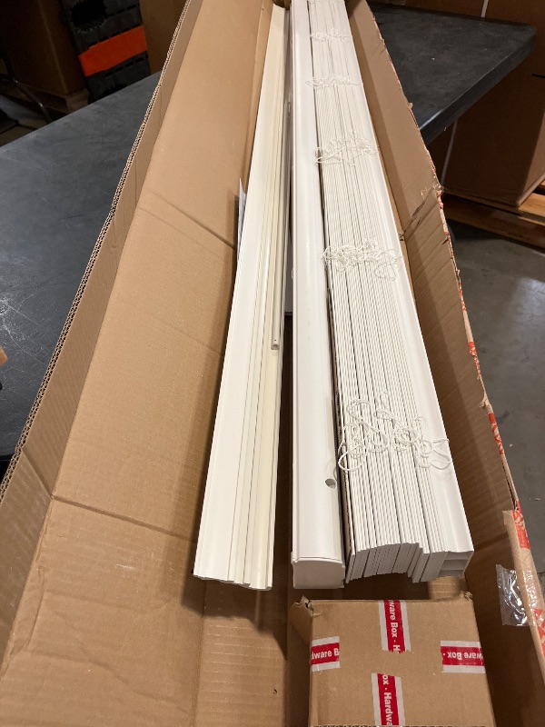 Photo 1 of DEZ FURNISHINGS Cordless 2" Faux Wood Blind, 72.5" W x 72" H, White