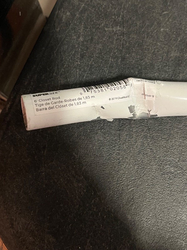 Photo 1 of ClosetMaid SuperSlide Hanging Closet Rod Bar, 6 Ft., for Closet Organizer Systems, White