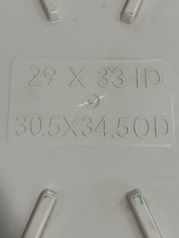 Photo 1 of Eastman Washing Machine Drain Pan, 29 Inch x 33 Inch OD, Plastic Tray, White