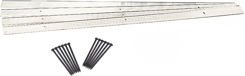 Photo 1 of EasyFlex Aluminum Landscape Edging Project Kit, 4 Metal Garden Edging Pieces with Spikes, 24' Kit, Mill