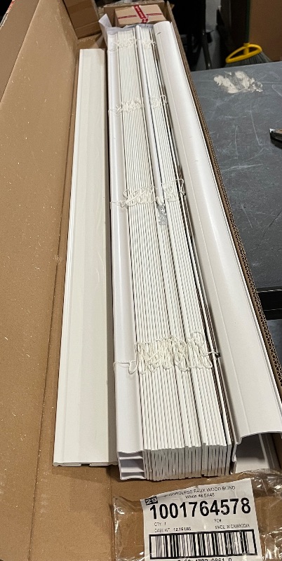 Photo 1 of DEZ FURNISHINGS Cordless 2" Faux Wood Blind, 48.5" W x 48" H, White