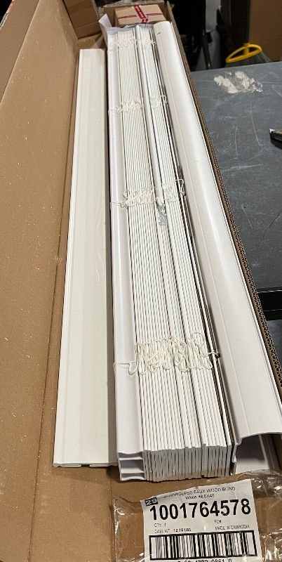 Photo 1 of DEZ FURNISHINGS Cordless 2" Faux Wood Blind, 48.5" W x 48" H, White