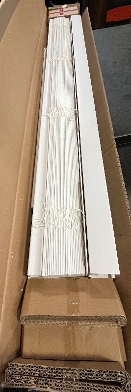 Photo 1 of DEZ FURNISHINGS Cordless 2" Faux Wood Blind, 72.5" W x 48" H, White