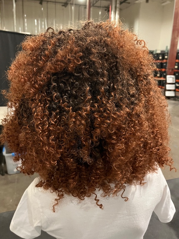 Photo 1 of Kinky Curly Wig Brown With Bangs - Synthetic Short Hair Wig