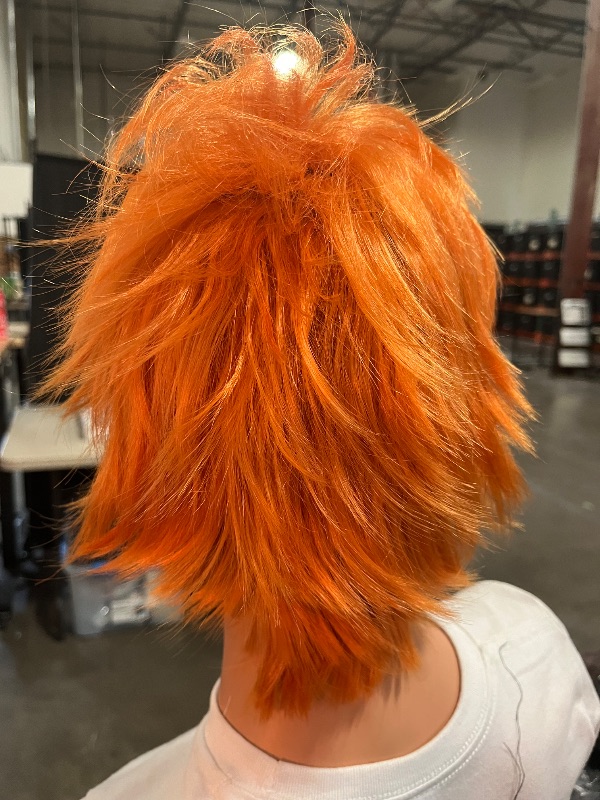 Photo 1 of Short Orange Anime Show Cosplay Costume Wig Fashion Synthetic Hair Wigs for Men Or Women