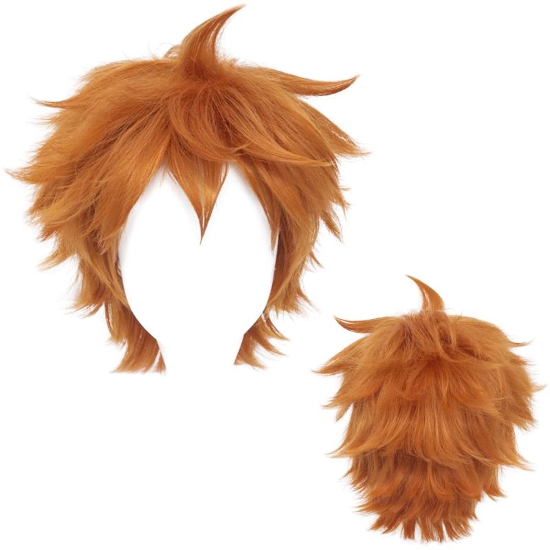 Photo 1 of Short Orange Anime Show Cosplay Costume Wig Fashion Synthetic Hair Wigs for Men Or Women