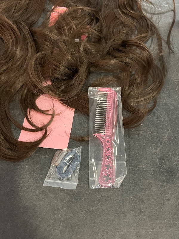 Photo 1 of Medium Chestnet Brown Clip in Hair Extensions 24" 3PCS 220g Long Soft Glam Waves Thick Adjustable Full Head Invisible Crown Hair Extensions For Women
