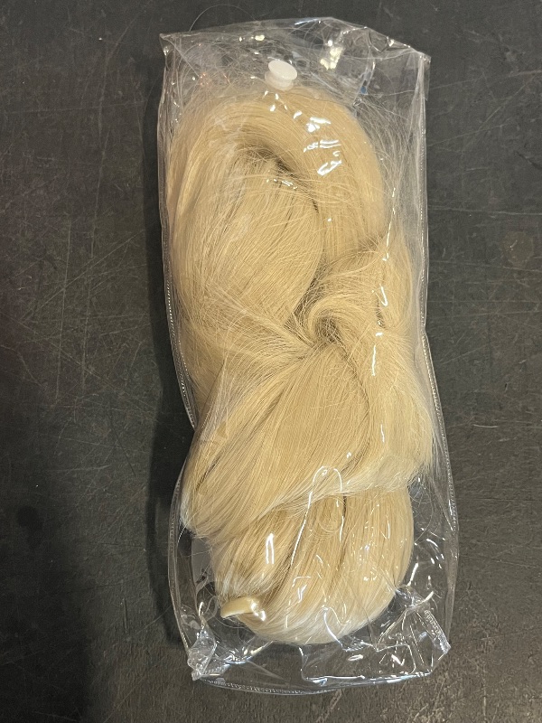 Photo 1 of HSPJHTM Ponytail Extension,24" Blonde Claw Clip Hair Extensions for Women Synthetic Wavy Pony Tail Halloween Fluffy Daily Use