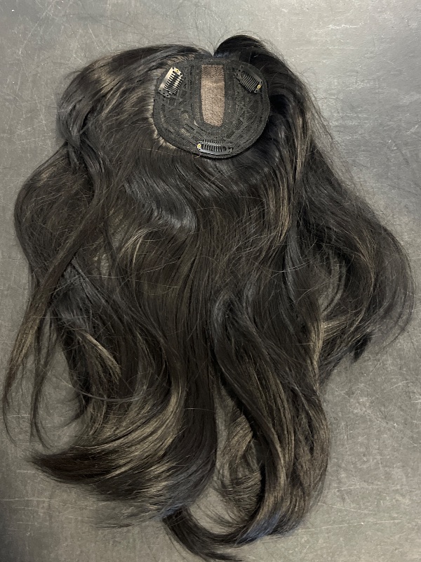 Photo 1 of Lumhun 18Inch Hair Toppers for Women with Thinning Hair, Heat Resistant Fibre Synthetic 6.5" x 6.5" Base,Long Layered Topper for Women(Black, 18inch)