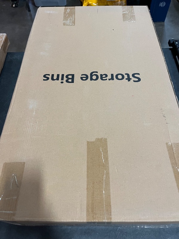 Photo 1 of Home-Complete Collapsible Storage Bin - 8.4 Gal Large Capacity Organizer with Lid, Double Doors, and Wheels - Stackable Storage Containers
