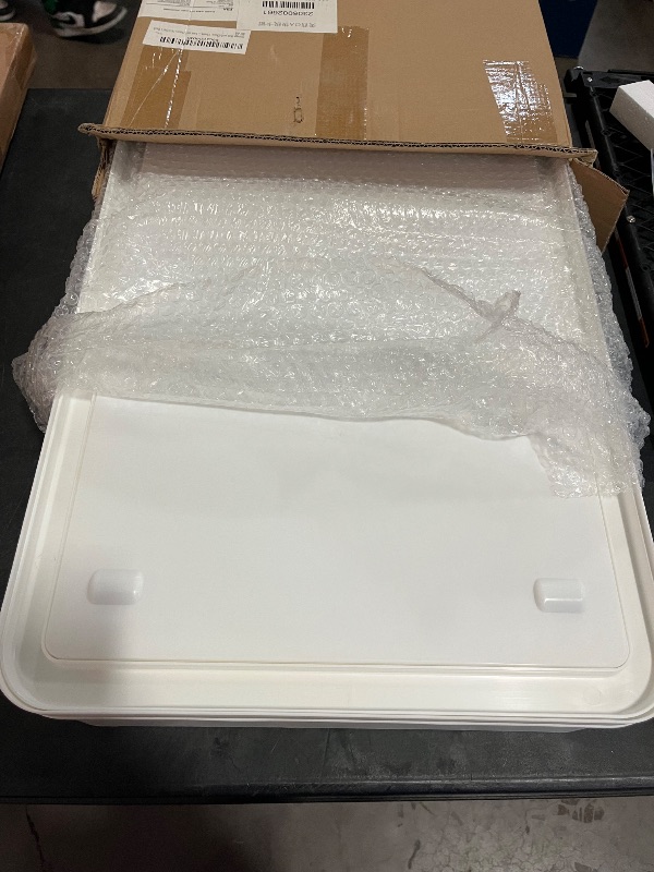 Photo 1 of Home-Complete Collapsible Storage Bin - 8.4 Gal Large Capacity Organizer with Lid, Double Doors, and Wheels - Stackable Storage Containers
