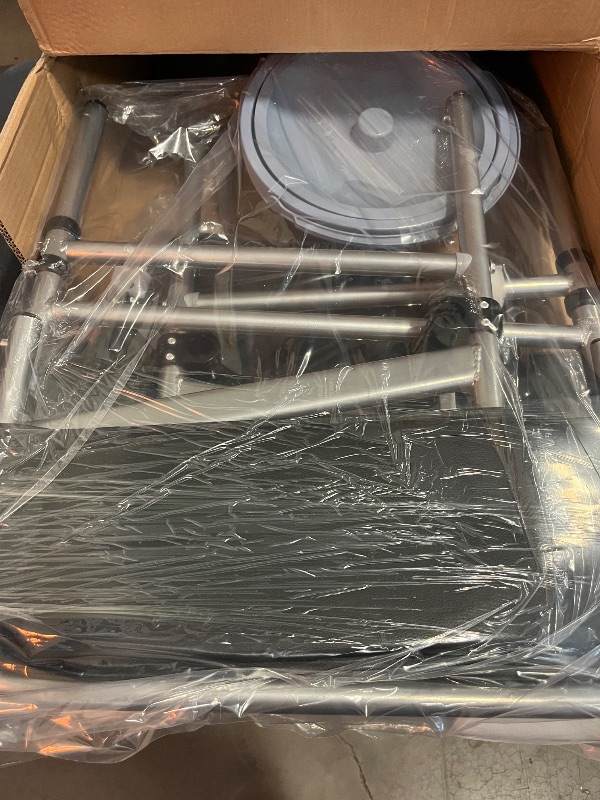 Photo 1 of Folding Bedside Commode Chair with Adjustable Height, Stainless Steel Adults Potty Chair with Paper Roll Holder, Shower Chair, Portable Bedside Toilet Chair for Elderly, Seniors and Disabled