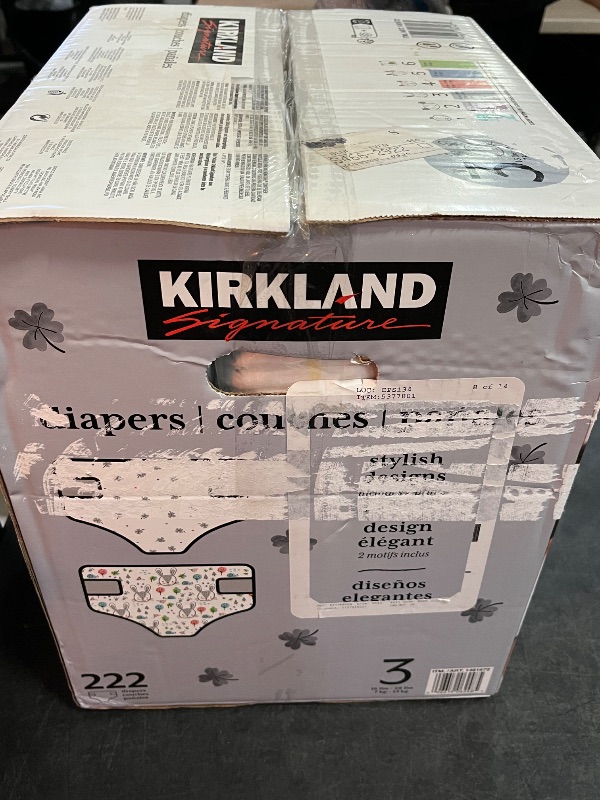 Photo 1 of Kirkland Signature Diapers, Size 3 (16-28 Pounds), 222 Count