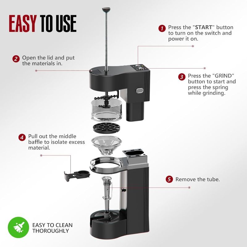 Photo 1 of Electric Grinder, 1800mah Battery Powered, 500g Large Capacity, with Storage Box, Black