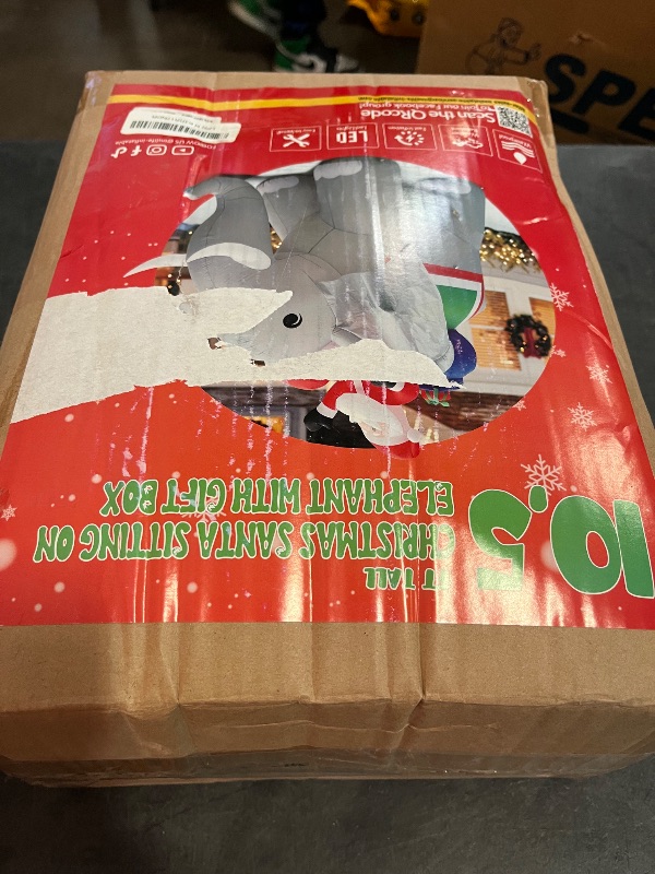 Photo 1 of 10.5FT Christmas Inflatables Santa Ride Huge Elephant Decoration, Inflatable Elephant Built-in 7 LED for Christmas Decoration Home Yard Lawn Garden Party Outdoor Indoor Night Xmas Gift