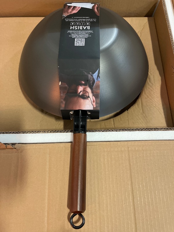 Photo 1 of Babish Carbon Steel Flat Bottom Wok and Stir Fry Pan, 14-Inch