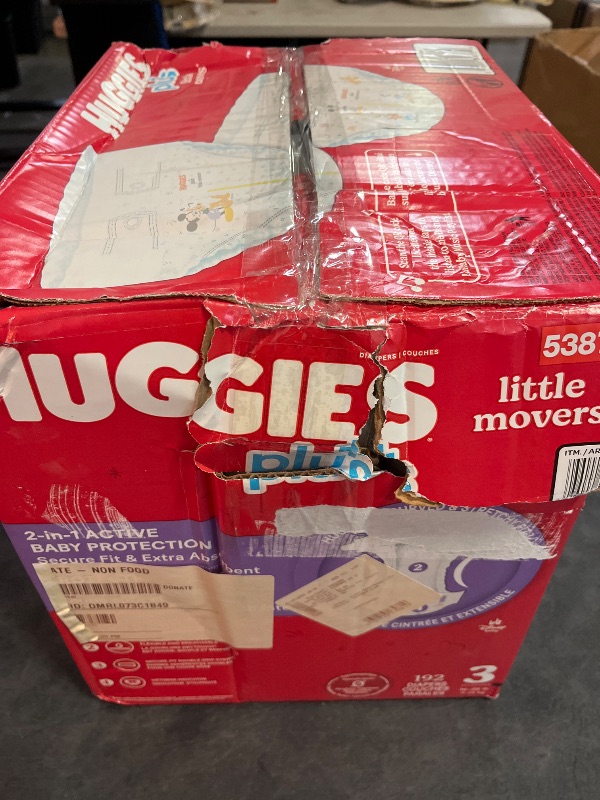 Photo 1 of Huggies Little Movers Plus Baby Diapers Size 3, 192 Count 