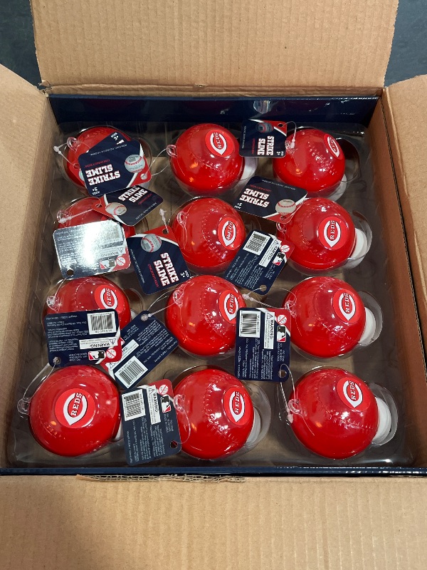 Photo 1 of Box of MLB Cincinnati Red Strike Slim Qty 12 Each Baseball Container is Sealed