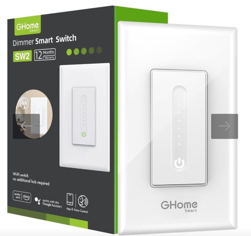 Photo 1 of Ghome Smart Dimmer Switch Single Pole 2.4 GHz Wi-Fi Smart Switch
