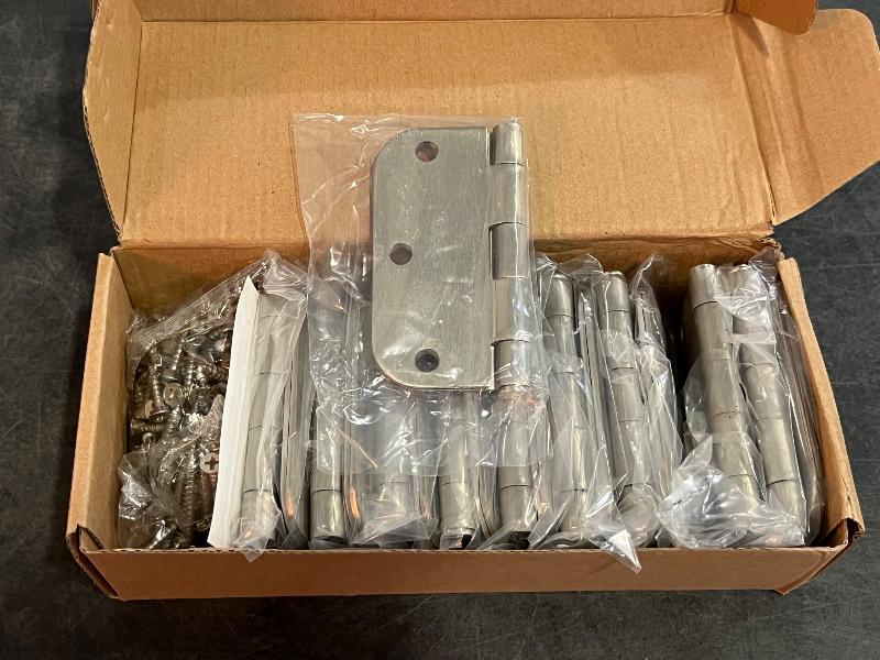 Photo 1 of 18 Pack Satin Nickel Door Hinges 3.5 inch Brushed Nickel Hinges Rounded 5/8" Radius Corners Bedroom Residential Standard Indoor Door Hardware Hinge