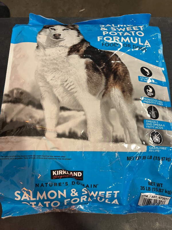 Photo 1 of Kirkland Nature's Domain Grain-Free All Life Stages Salmon Meal & Sweet Potato Formula for Dogs, 35 LB