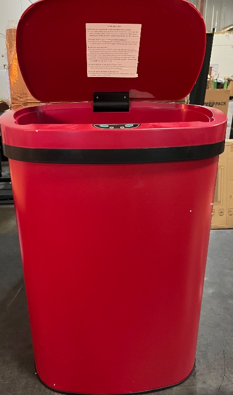 Photo 1 of New Red 13-Gallon Touch Free Sensor Automatic Kitchen Office
