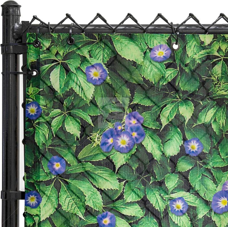 Photo 1 of FenceScreen Morning Glory Purple Scenic Designer Fence Screen