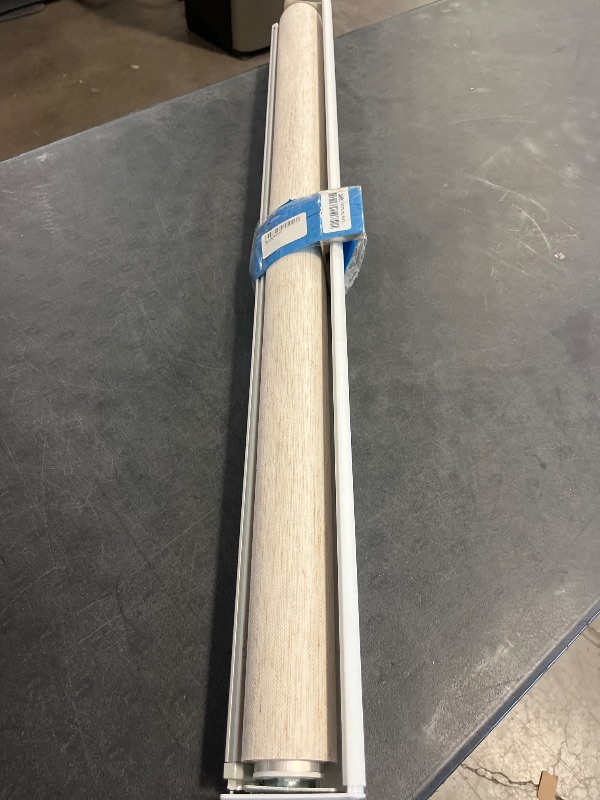 Photo 1 of Joydeco 100% Blackout Roller Shades Cordless Blinds for Windows, Free-Stop Shades, UV Protection, Natural Woven Blinds for Home and Office, Light-Proof Aluminum Cover (35" W x 75" H, Beige)