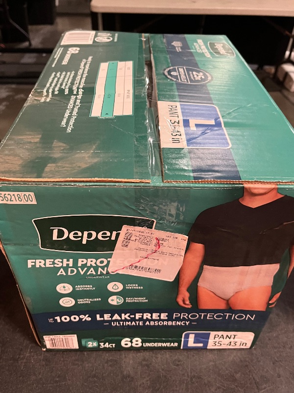Photo 1 of (L) Fresh Protection Advanced Underwear for Men, Size L, 68 Count
