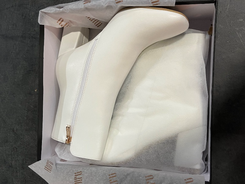 Photo 1 of 8.5 IDIFU Women's Ada Fashion Square Toe Ankle Boots Low Block Heel Short Boots Side Zipper Booties Shoes- Half Size Larger