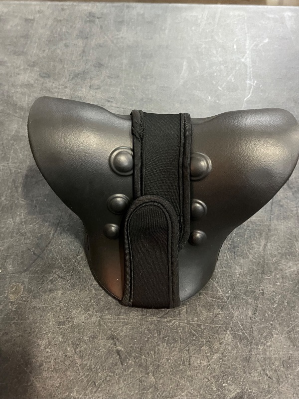 Photo 1 of Ergonomic Cervical Neck Shoulder Stretcher Massage Pillow Traction Device Muscle Relaxation Relieve Pain Cervical Correction (Black)