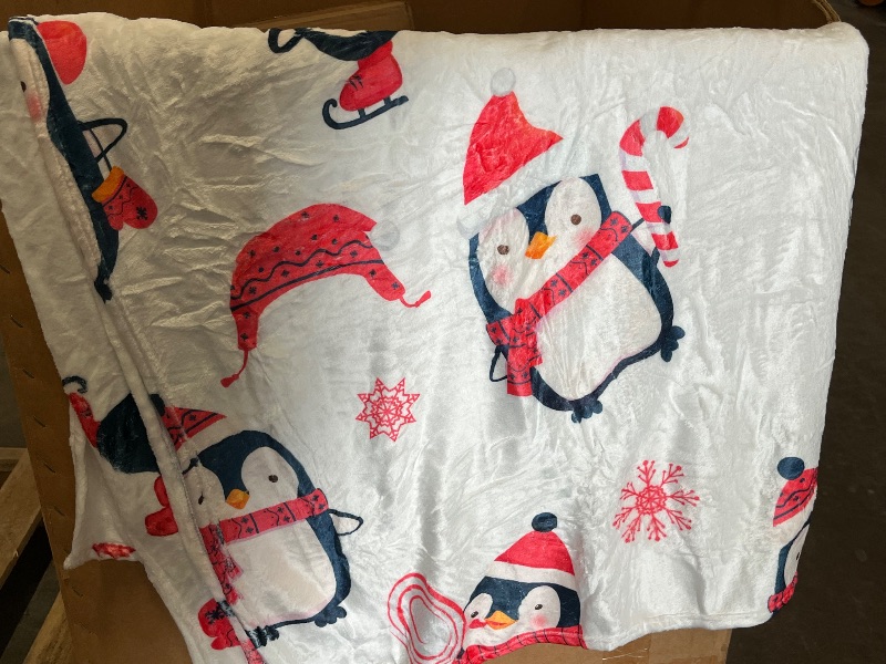 Photo 1 of Christmas Animals Cute Penguin Throw Compact Travel 50x60 Inch Lightweight for All Season