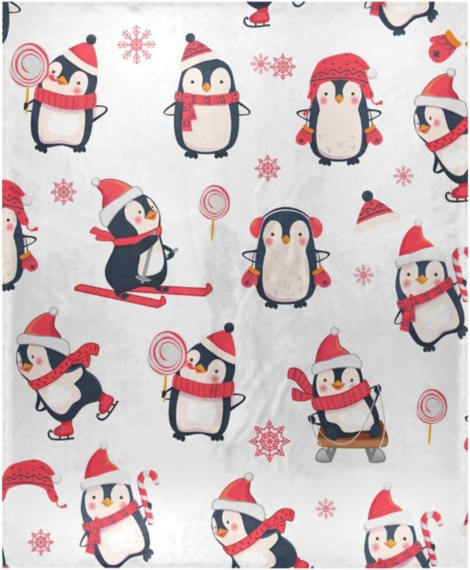 Photo 1 of Christmas Animals Cute Penguin Throw Compact Travel 50x60 Inch Lightweight for All Season