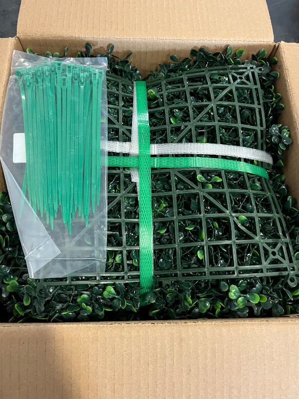 Photo 1 of Artificial Grass Wall Panel Backdrop,10" X 10" 12P(8.4 sqft) UV-Anti Greenery Boxwood Panels for Indoor Outdoor Green Wall Decor & Ivy Fence Covering Privacy