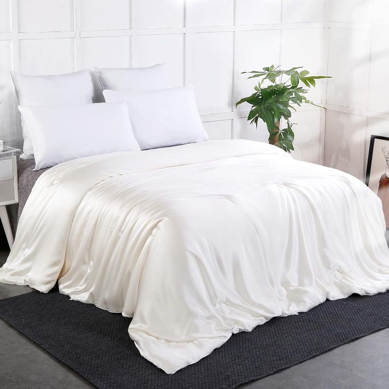 Photo 1 of LilySilk All Season 100% Silk Comforter with Silk Shell Duvet Blanket, King(104x92 Inch, Net Weight:2.0kg)
